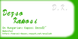 dezso kaposi business card